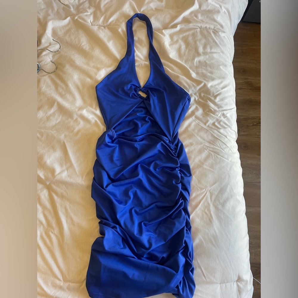 Blue Halter mini Dress